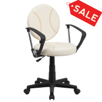 Flash Furniture Baseball Task Chair with Arms [BT-6179-BASE-A-GG]
